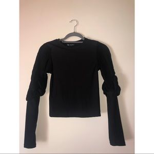 Zara Balloon Sleeve Top Size: Small